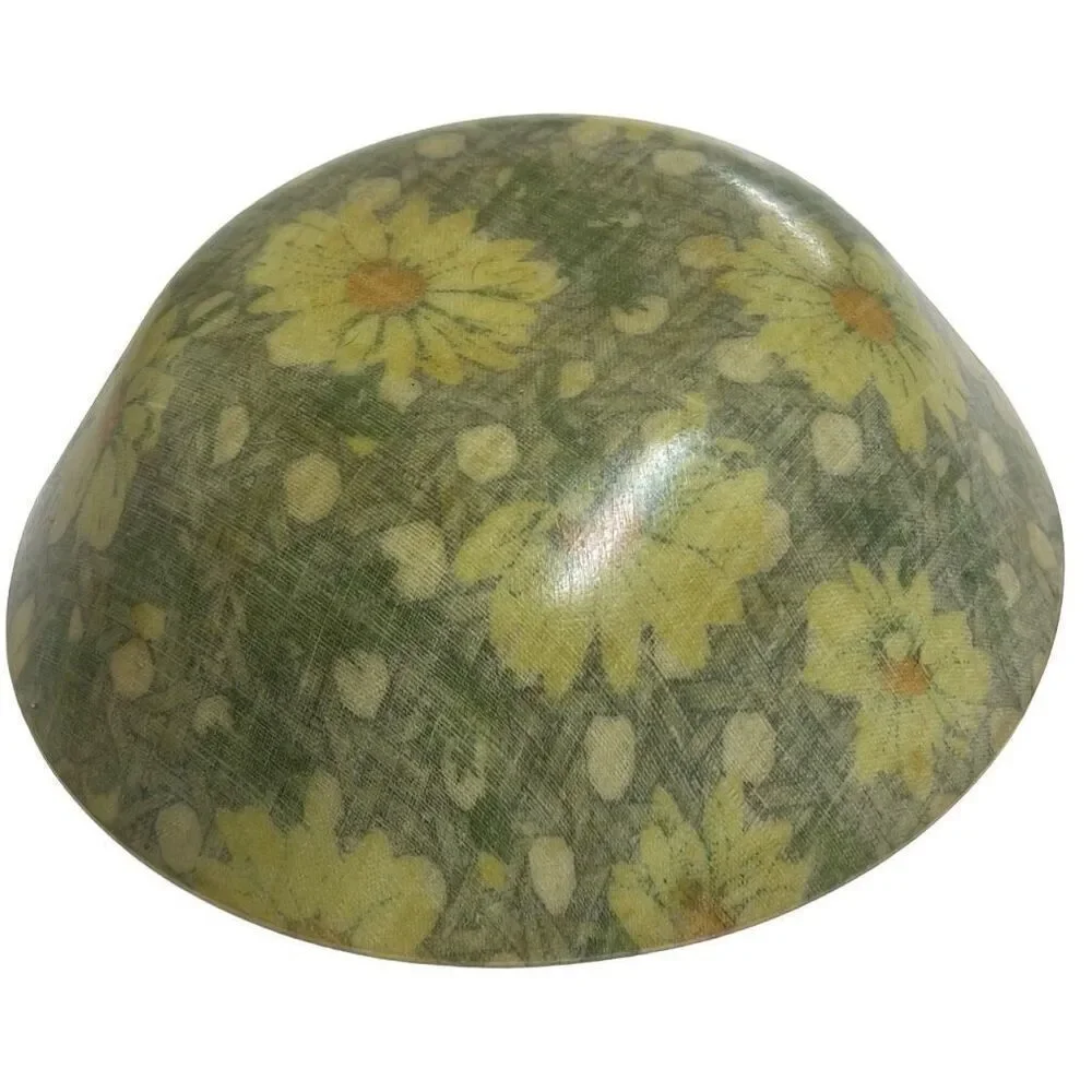 MCM Mid Century Fiberglass Bowl Diameter Daisy Daisies Size 11” x 3”
